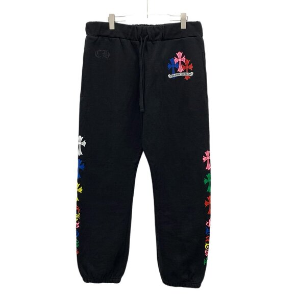Chrome Hearts Black Sanskrit cross print cotton drawstring jogger pants - Picture 1 of 9